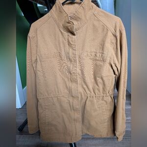 Old Navy Khaki Canvas Field Jacket Medium Tall M T Brown Utility Military Coat